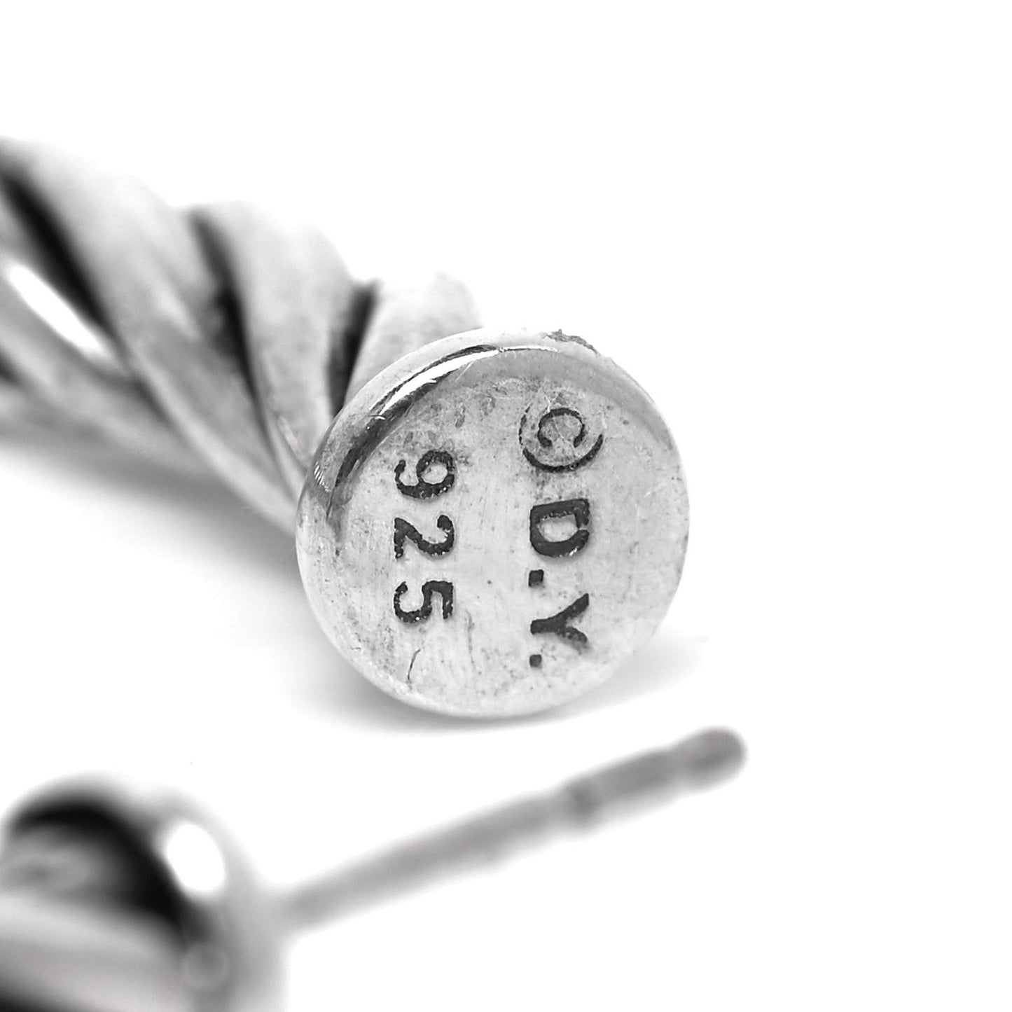 Sterling Silver Diamond Cable Classics Hoop Earrings