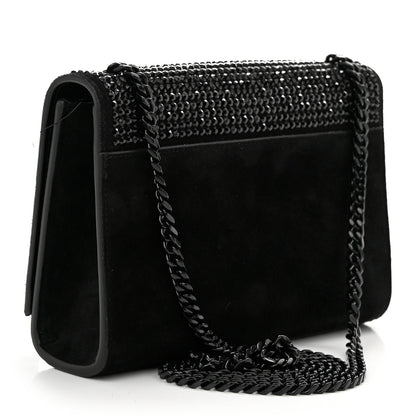 Saint Laurent Calfskin Crystal Studded Small Classic Monogram Kate Tassel Satchel Black 3 of 10