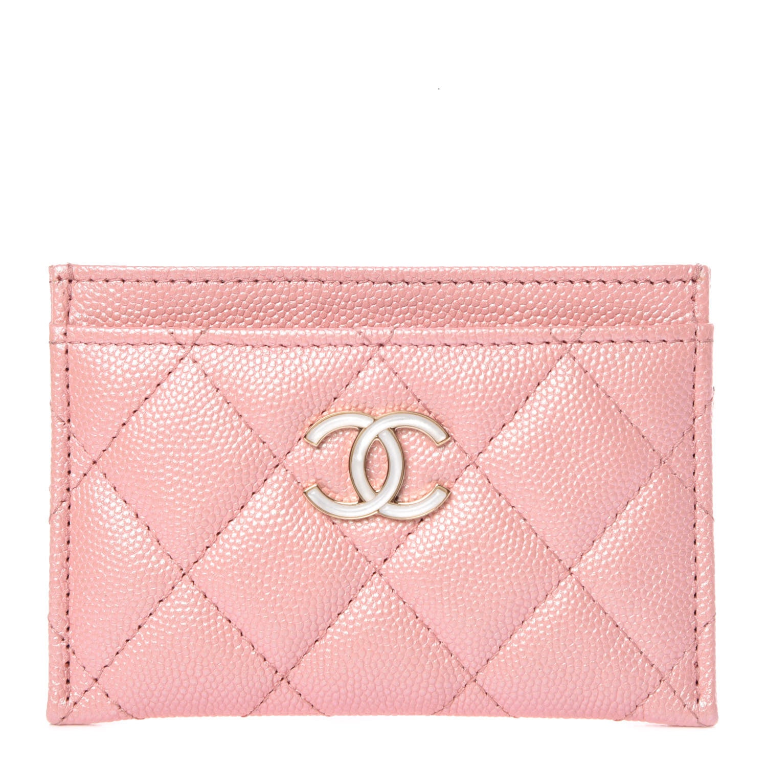 Chanel Iridescent Caviar Quilted Card Holder Rose Pink 1 of 9