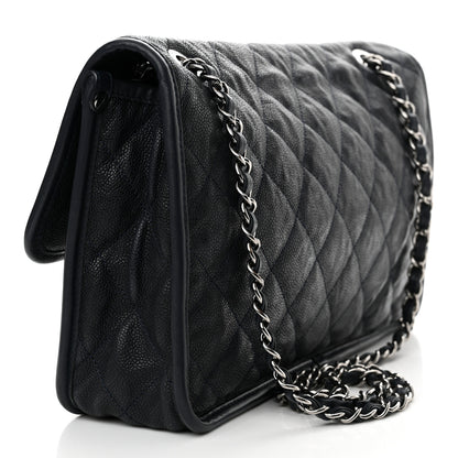 Chanel Caviar Quilted Large French Riviera Flap Navy Blue 3 of 16