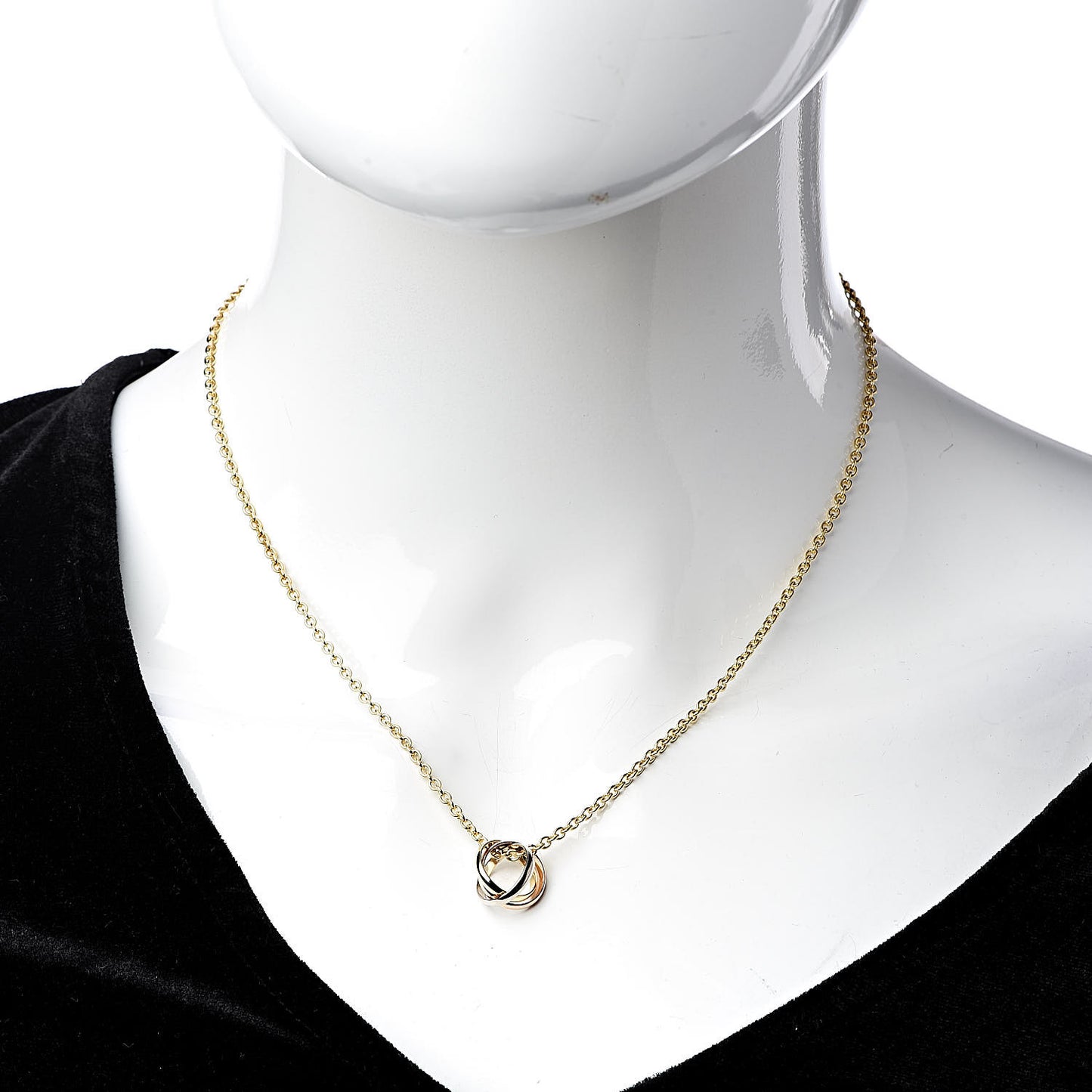 18K Pink Yellow White Gold Baby Trinity Pendant Necklace