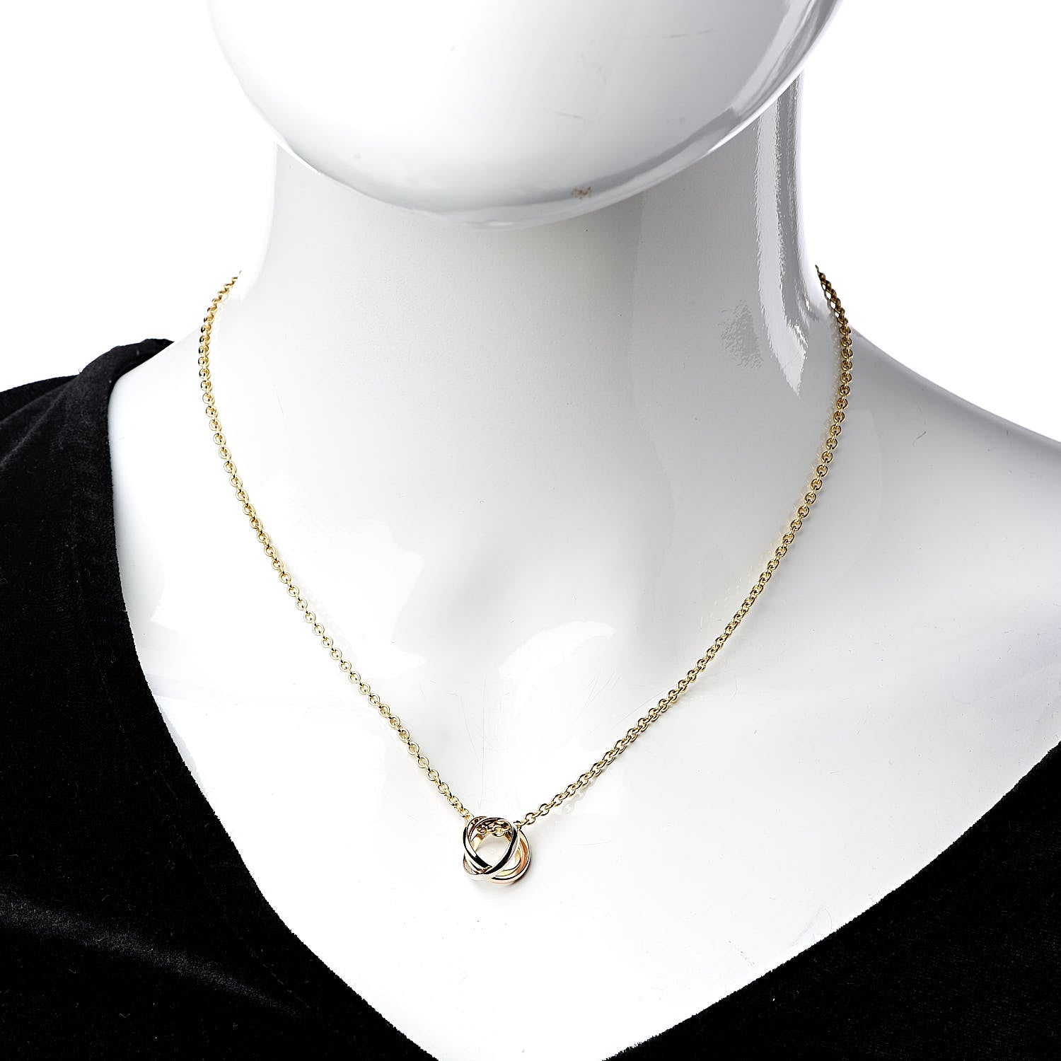 Cartier 18K Pink Yellow White Gold Baby Trinity Pendant Necklace 2 of 13