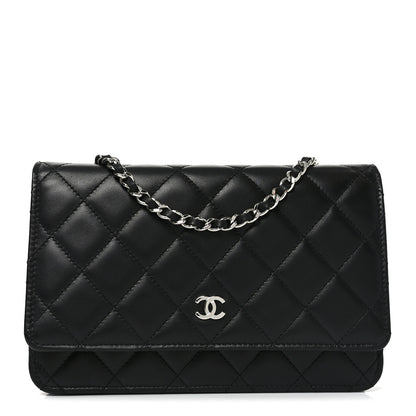 Chanel Lambskin Quilted Wallet On Chain WOC Black 1 of 11