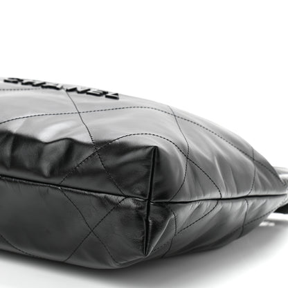 Chanel Shiny Calfskin Quilted Small Chanel 22 So Black 11 of 13