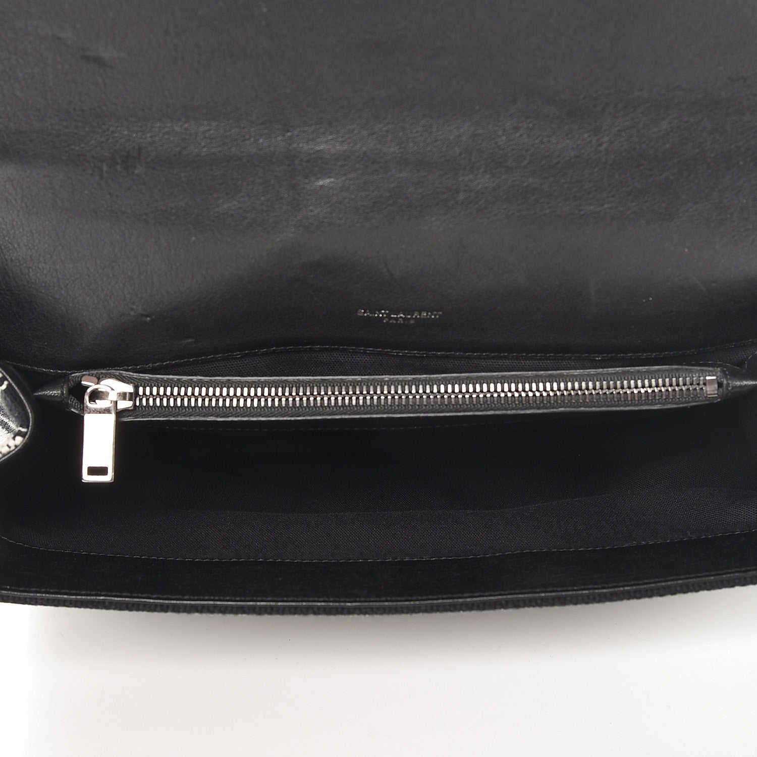 Saint Laurent Berber Chevron Tassel Monogram Large College Bag Black 5 of 10