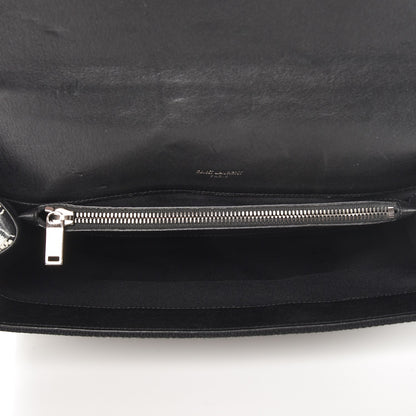 Saint Laurent Berber Chevron Tassel Monogram Large College Bag Black 5 of 10