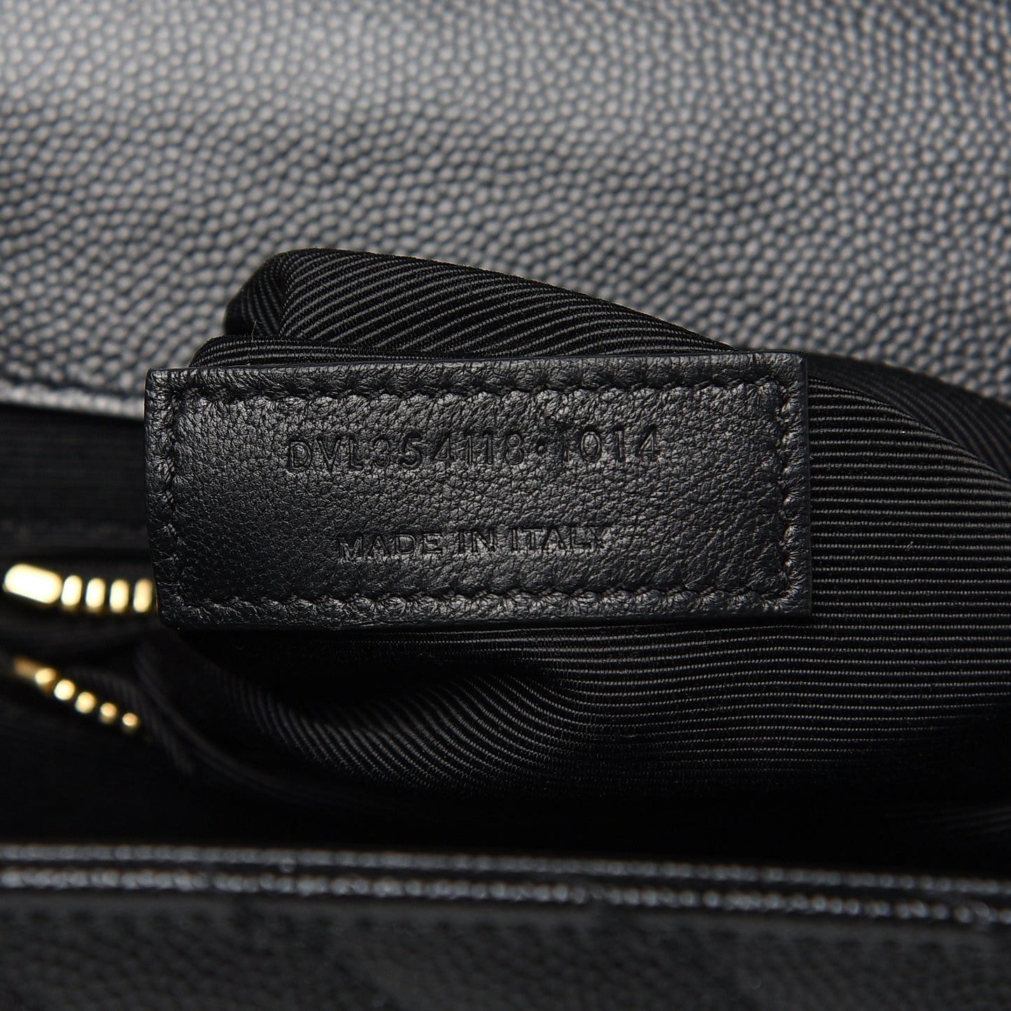Grain De Poudre Matelasse Chevron Large Monogram Satchel Black