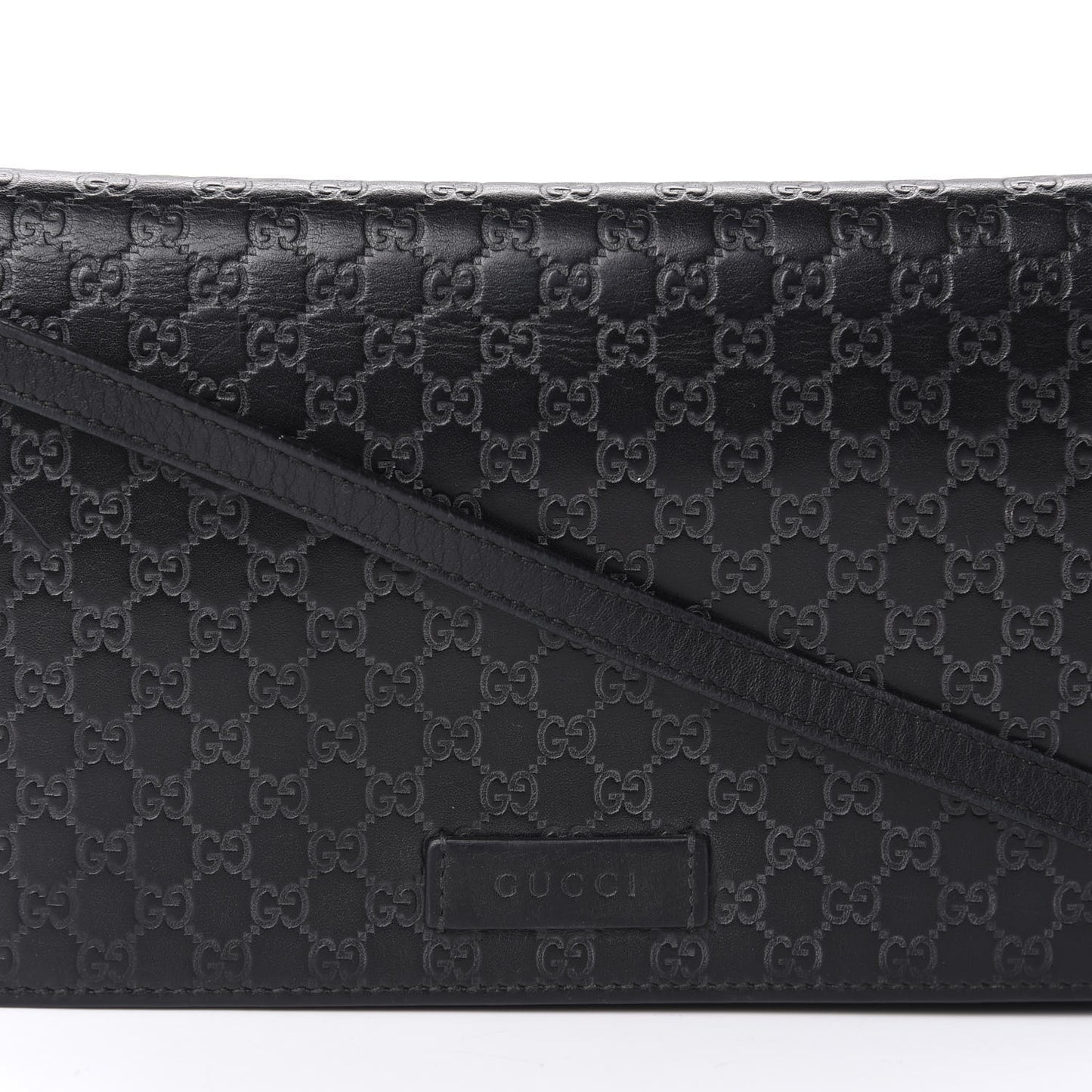 Microguccissima Crossbody Wallet Black