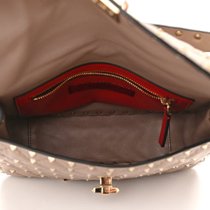 Valentino Garavani Lambskin Medium Rockstud Spike Shoulder Bag Poudre 5 of 9