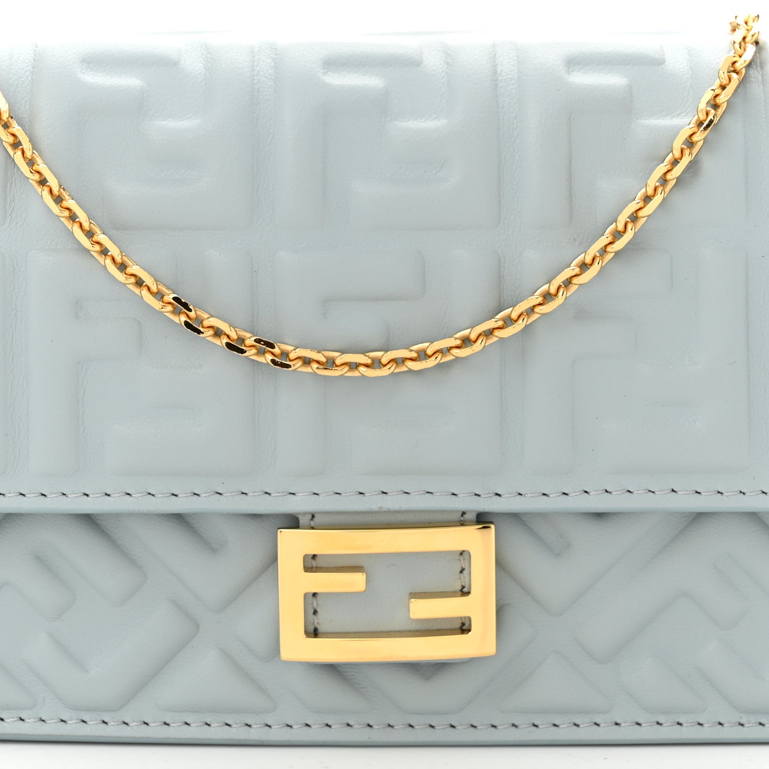 Fendi Nappa Matisse FF Embossed Wallet On Chain Baguette Anice 7 of 9