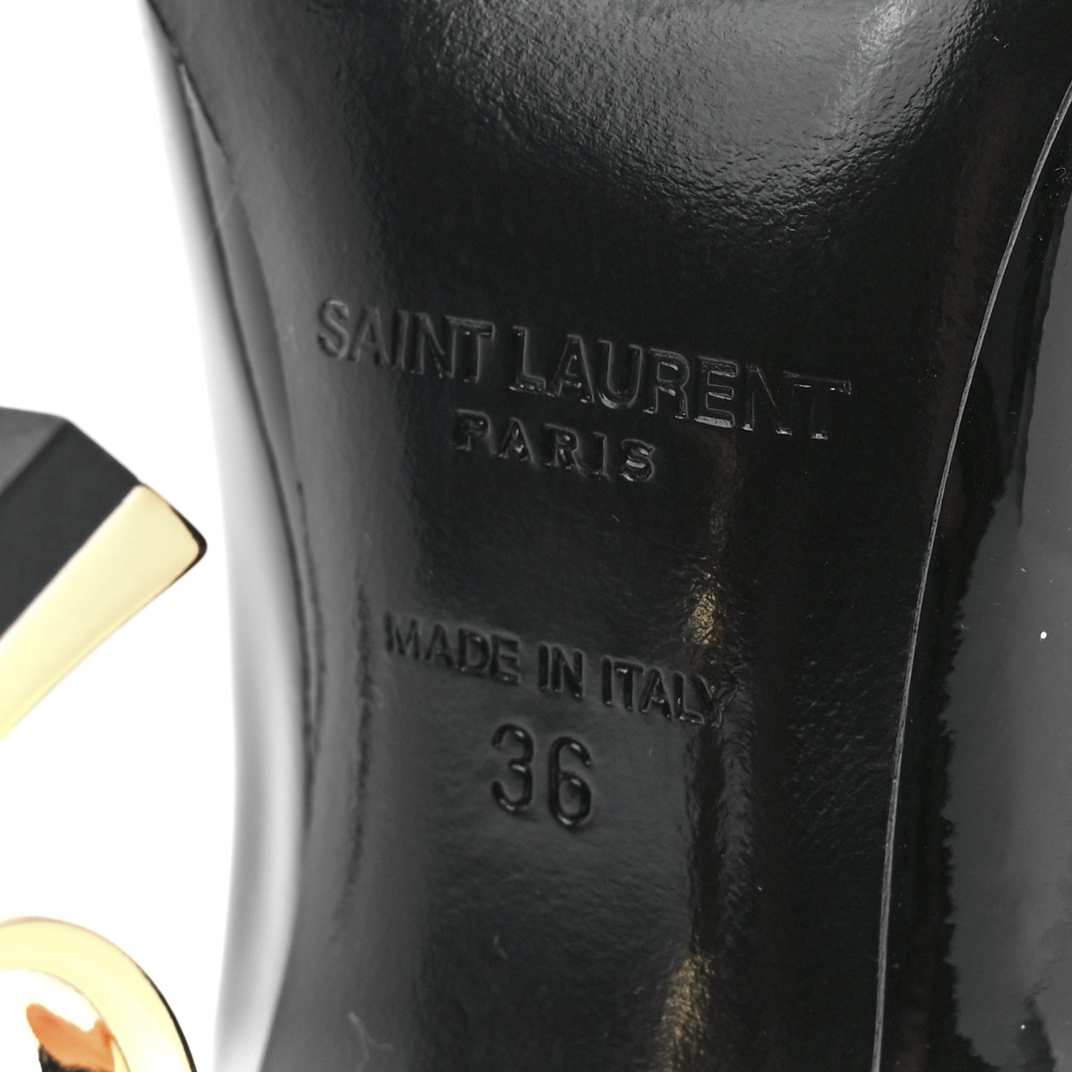 Saint Laurent Patent Opyum 110 Pumps 38 Black Gold 6 of 9