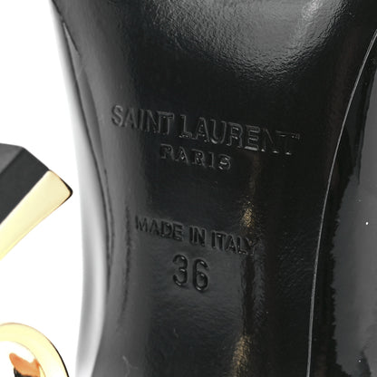 Saint Laurent Patent Opyum 110 Pumps 38 Black Gold 6 of 9
