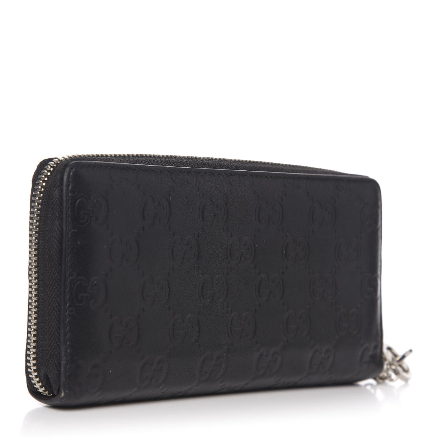 Guccissima Large Twins Zip Around Wallet Black