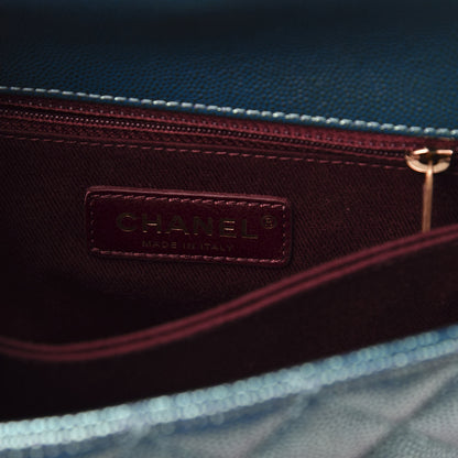 Chanel Metallic Caviar Quilted Mini Coco Handle Flap Blue 6 of 11
