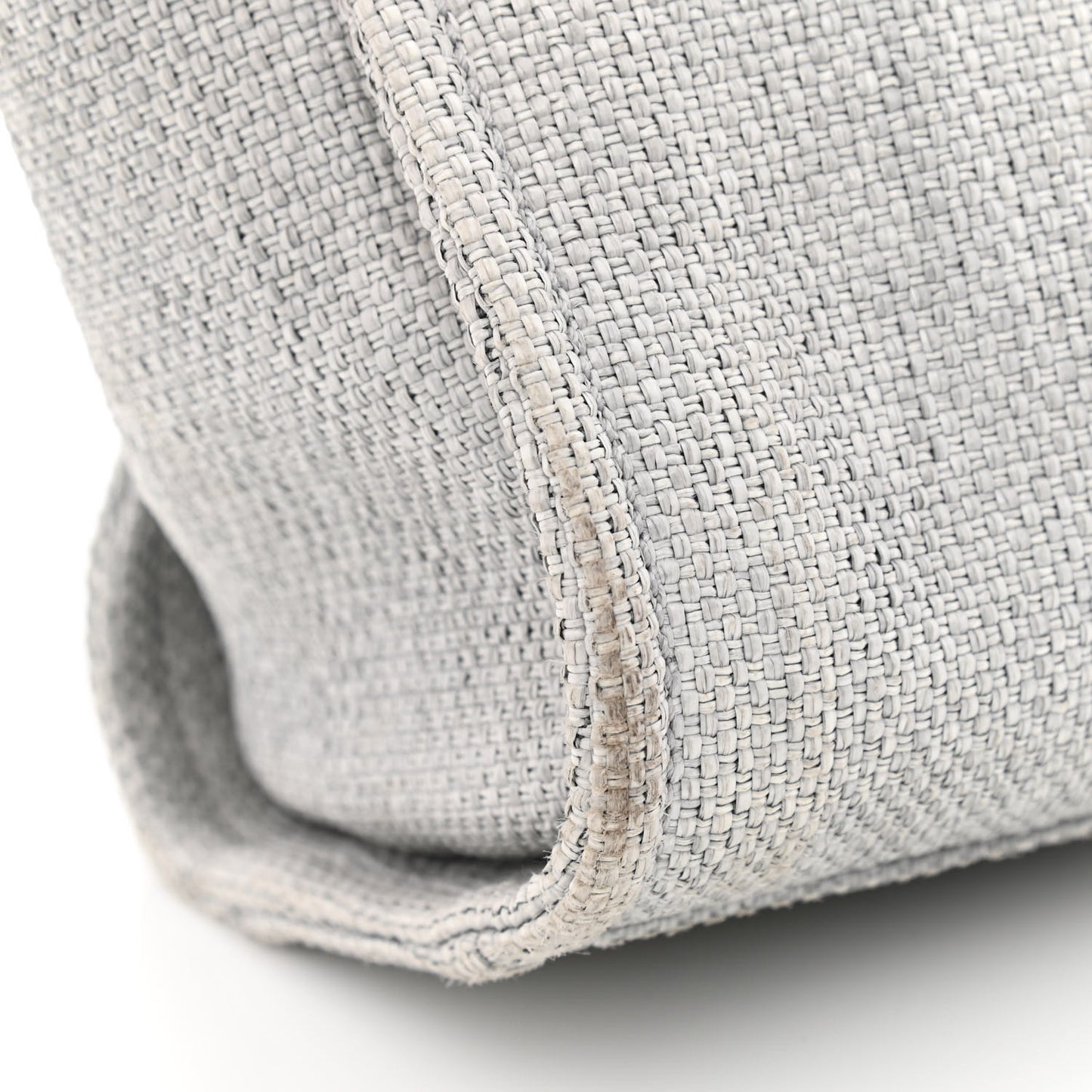 Woven Straw Raffia Small Deauville Tote Grey