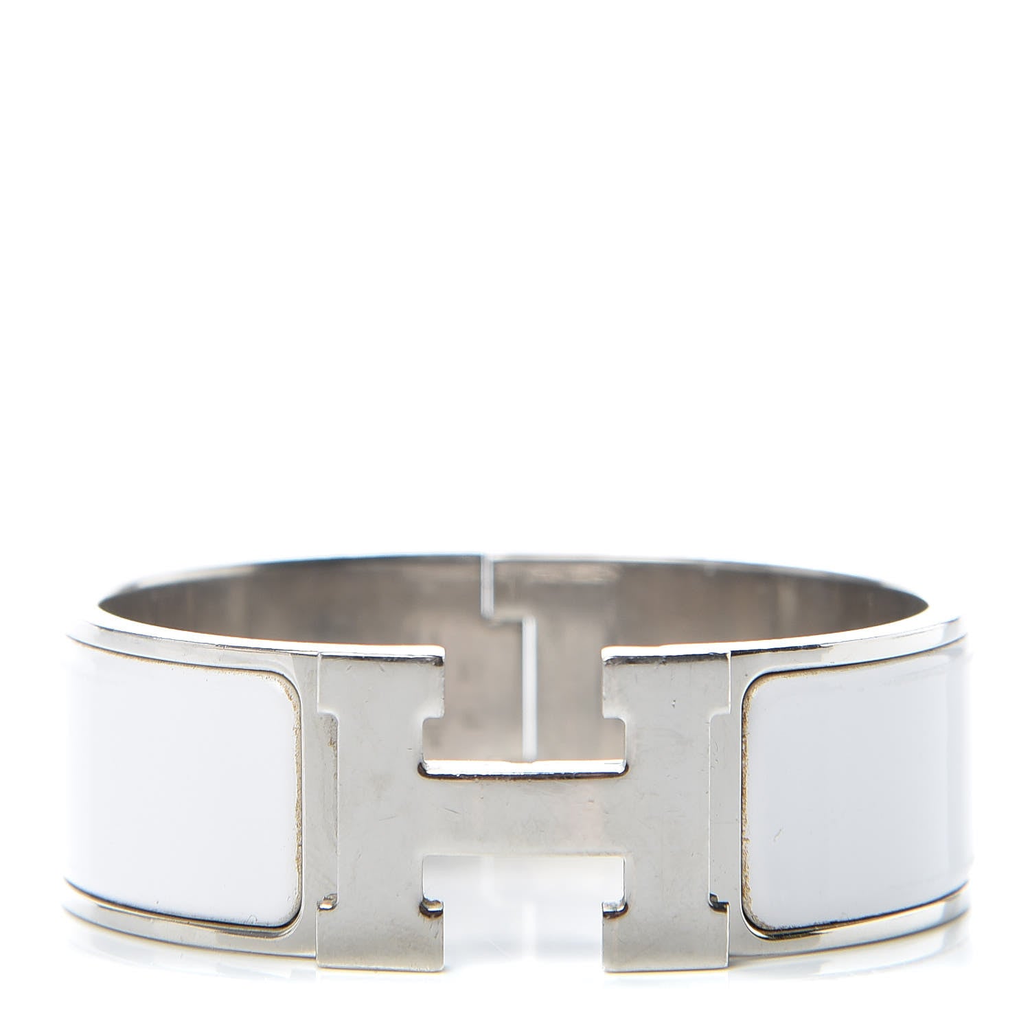 Hermes Enamel Wide Clic Clac H Bracelet PM White 1 of 6