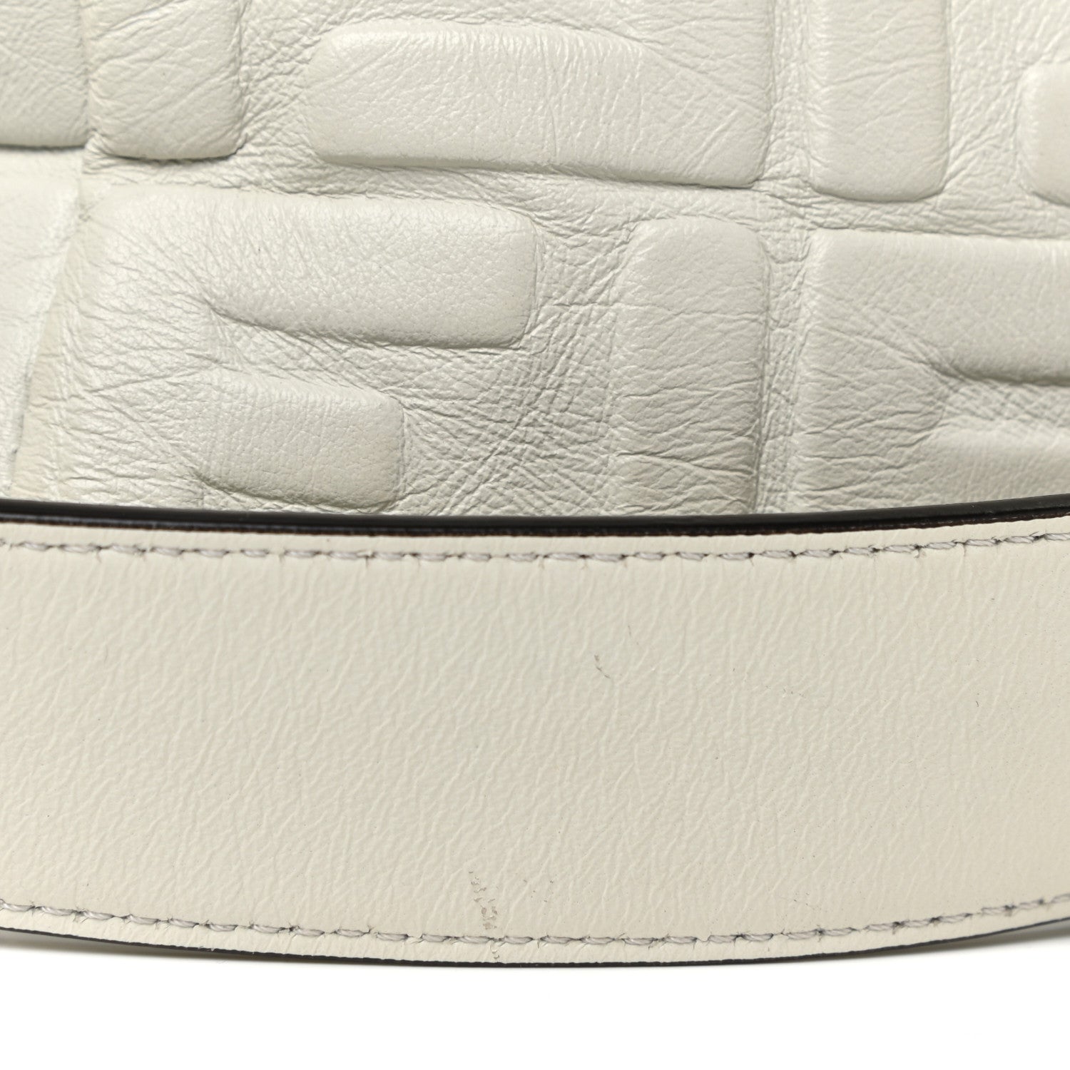 Fendi Nappa FF 1974 Embossed Small Boston White 19 of 19