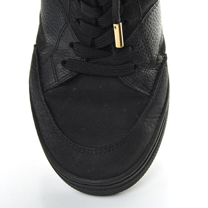 Louis Vuitton Calfskin Suede Monogram Cliff Top Wedge Sneakers 37 Black 10 of 12