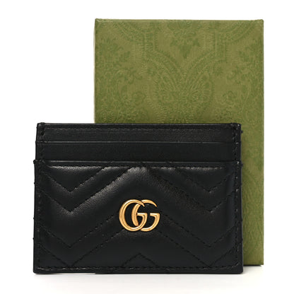 Gucci Calfskin Matelasse GG Marmont Card Holder Black 7 of 7