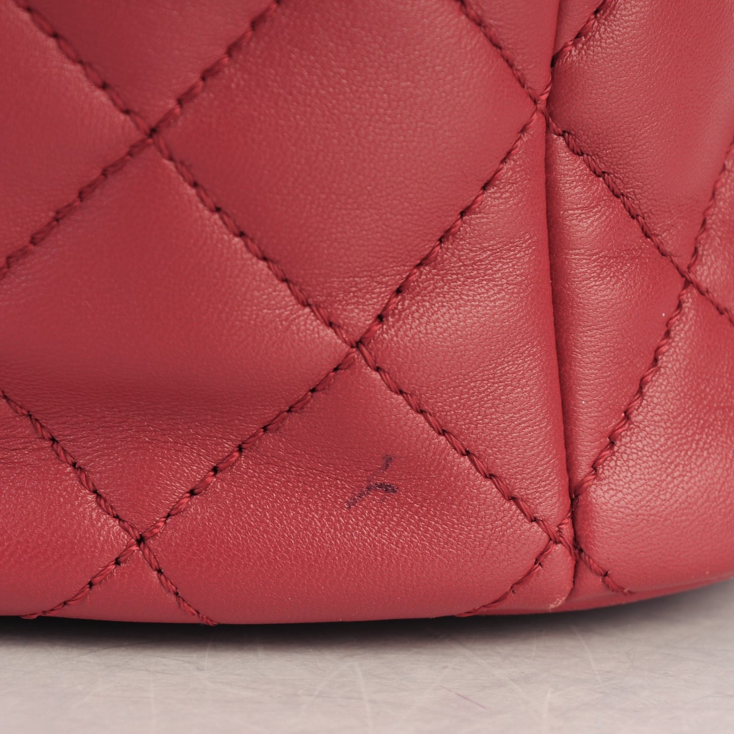 Lambskin Quilted Daily Supple Backpack Dark Red