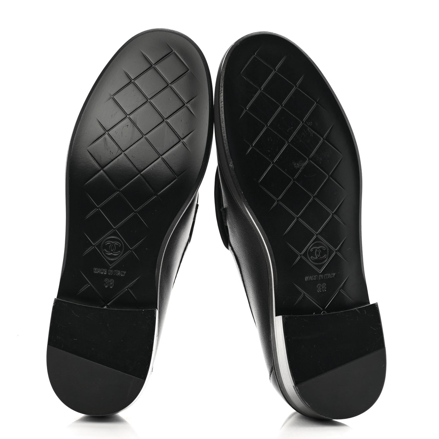 Lambskin Quilted CC Turnlock Loafers 38 Black