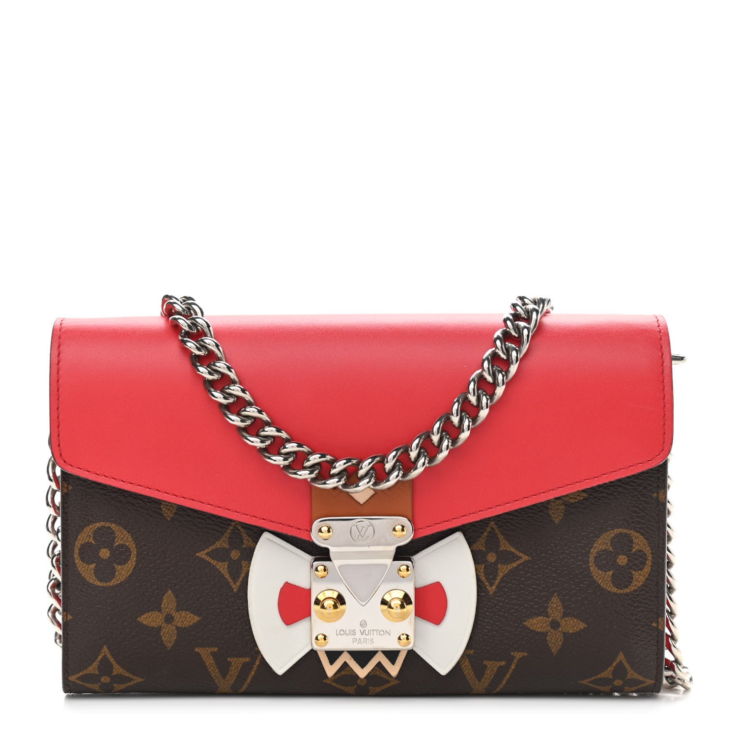 product image of LOUIS VUITTON Monogram Tribal Mask Chain Wallet Rouge FASHIONPHILE
