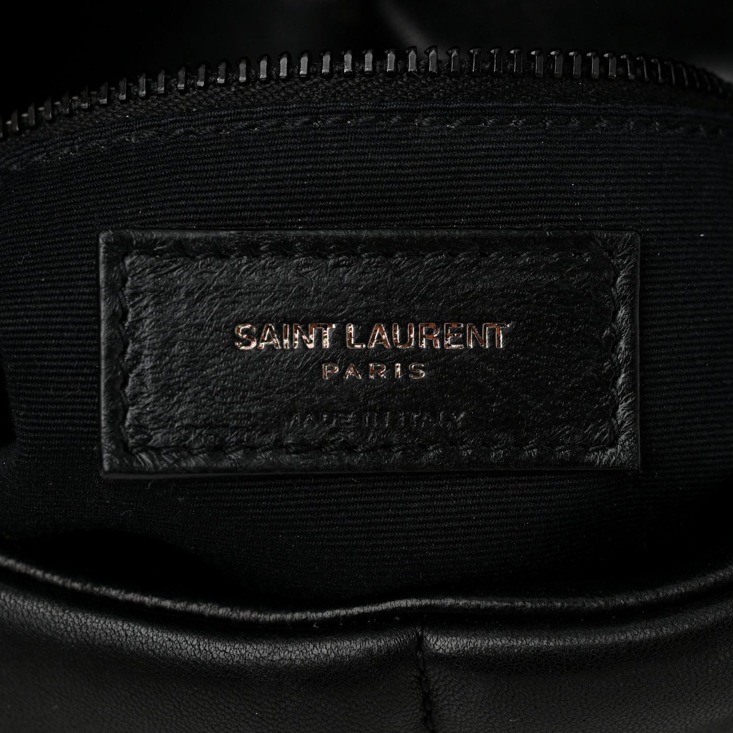Lambskin Quilted Monogram Monochrome Medium Loulou Puffer Chain Satchel Black