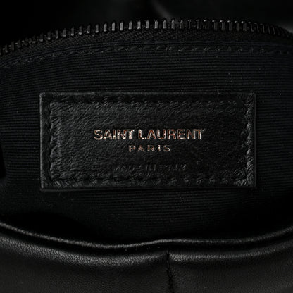 Saint Laurent Lambskin Quilted Monogram Monochrome Medium Loulou Puffer Chain Satchel Black 6 of 10