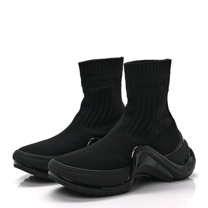 Louis Vuitton Stretch Textile Patent LV Archlight Sneaker Boots 38 Black 3 of 6