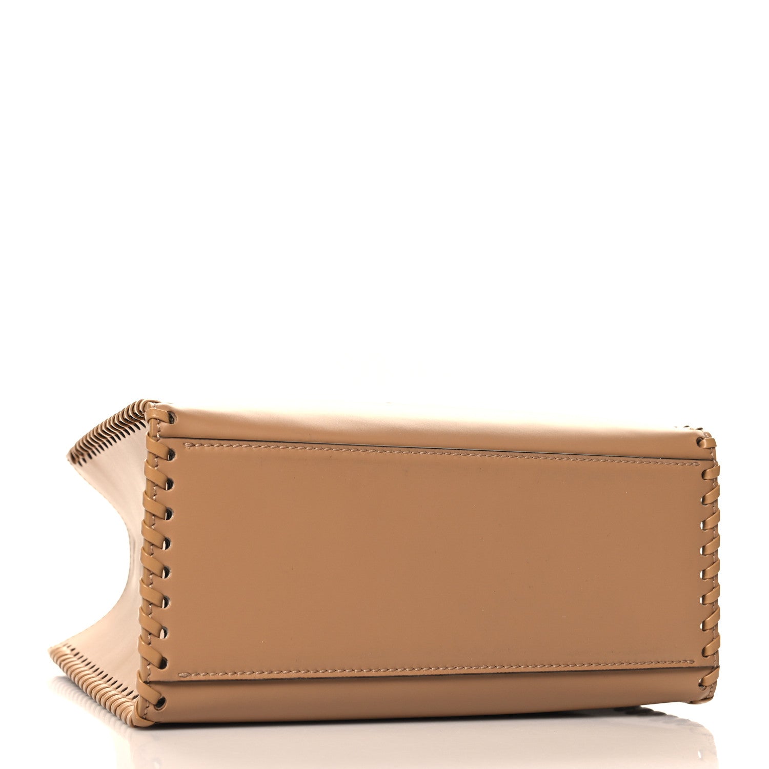 Fendi Vitello King Ceylon Plexiglass Woven Logo Debossed Small Fendi Sunshine Shopper Tote Miele Scuro 4 of 10