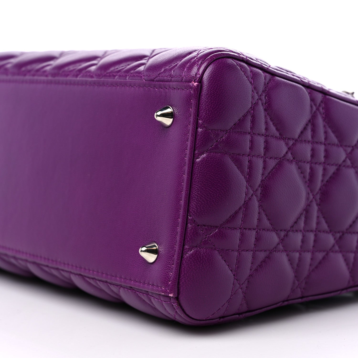 Christian Dior Lambskin Cannage Medium Lady Dior Purple 9 of 10