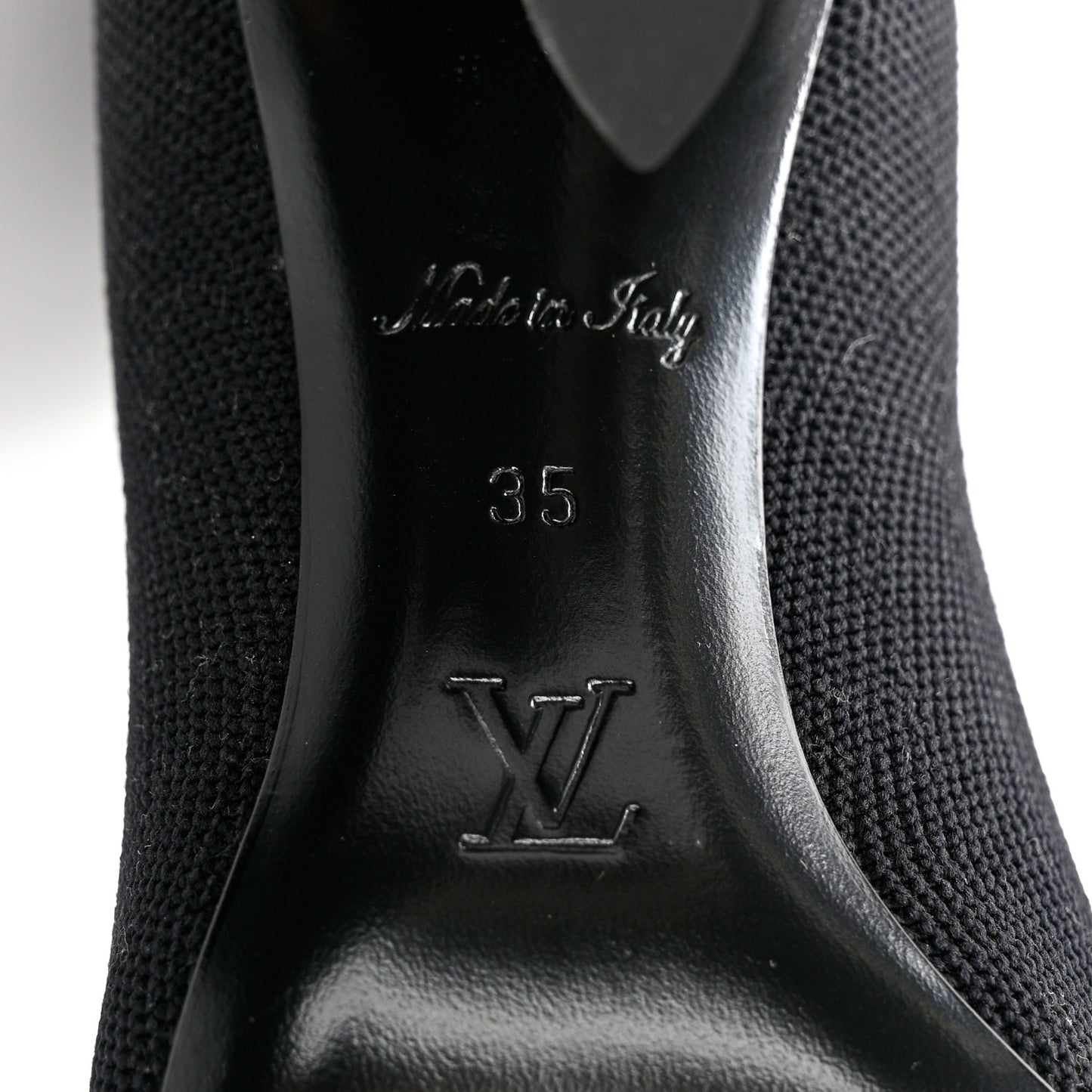 Monogram Stretch Fabric Silhouette Ankle Boots 35 Black