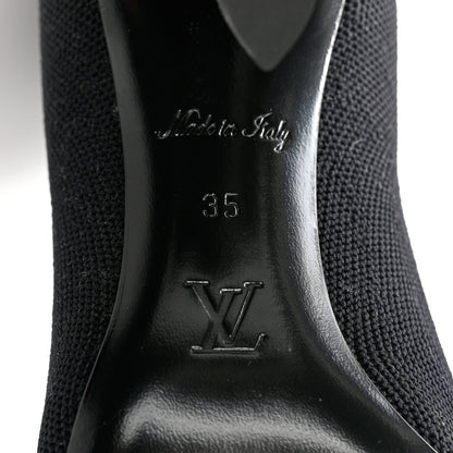 Louis Vuitton Monogram Stretch Fabric Silhouette Ankle Boots 35 Black 7 of 8