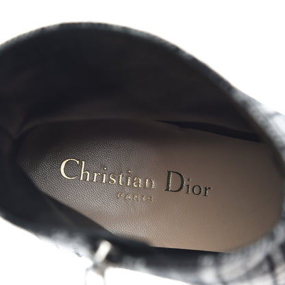 Christian Dior Canvas Tartan Gang Ankle Boots 40 Black 8 of 11