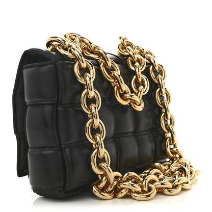 Bottega Veneta Lambskin Maxi Intreccio Padded Chain Cassette Crossbody Bag Black 3 of 12
