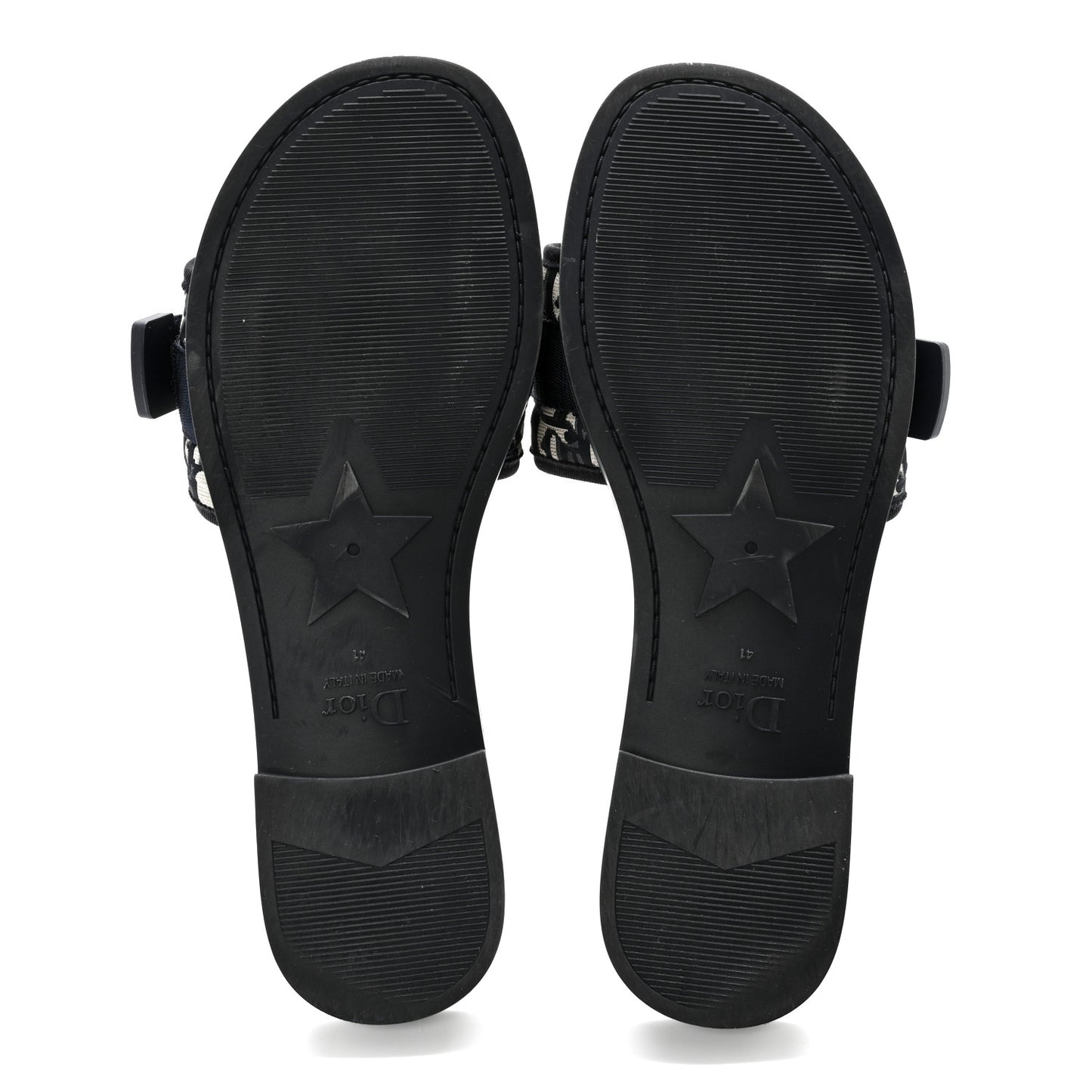 Nylon Oblique Dio(r)evolution Slide Sandals 36 Deep Blue