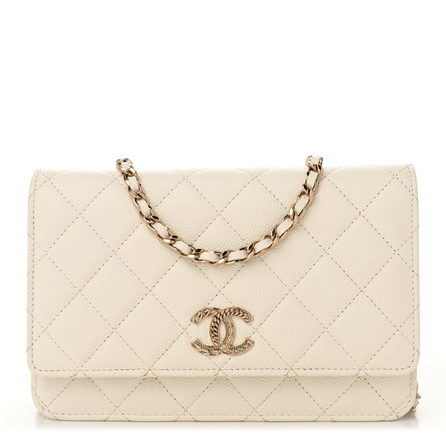 Chanel Caviar Quilted Multi Chain Wallet On Chain WOC White 1 of 13