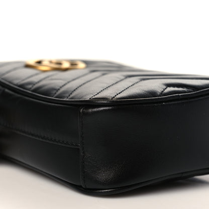 Gucci Calfskin Matelasse Mini GG Marmont Crossbody Bag Black 8 of 10