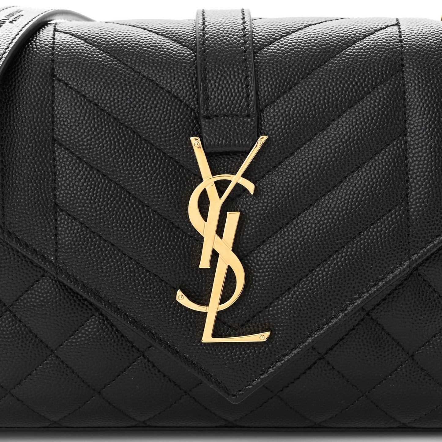 Grain De Poudre Textured Mixed Matelasse Triquilt Small Monogram Satchel Black