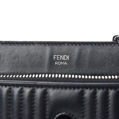 Fendi Shiny Nappa Trapuntata Chain Small DotCom Click Chain Satchel Black 9 of 14