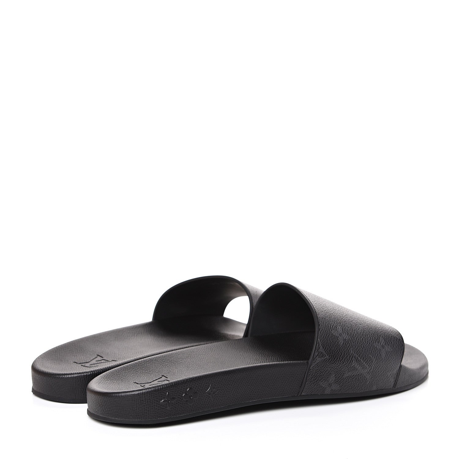 Louis Vuitton Rubber Monogram Eclipse Mens Waterfront Mules 12 Black 4 of 9