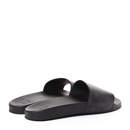 Louis Vuitton Rubber Monogram Eclipse Mens Waterfront Mules 12 Black 4 of 9