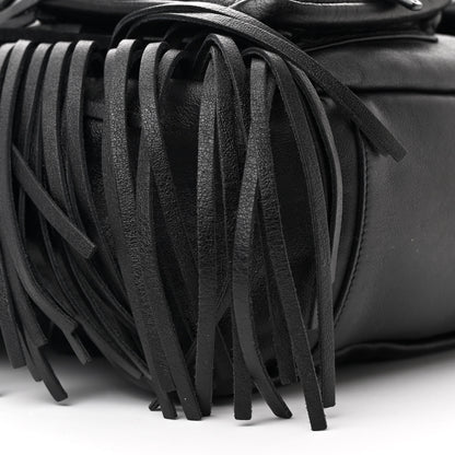 Saint Laurent Calfskin Fringe Festival Backpack Black 9 of 12