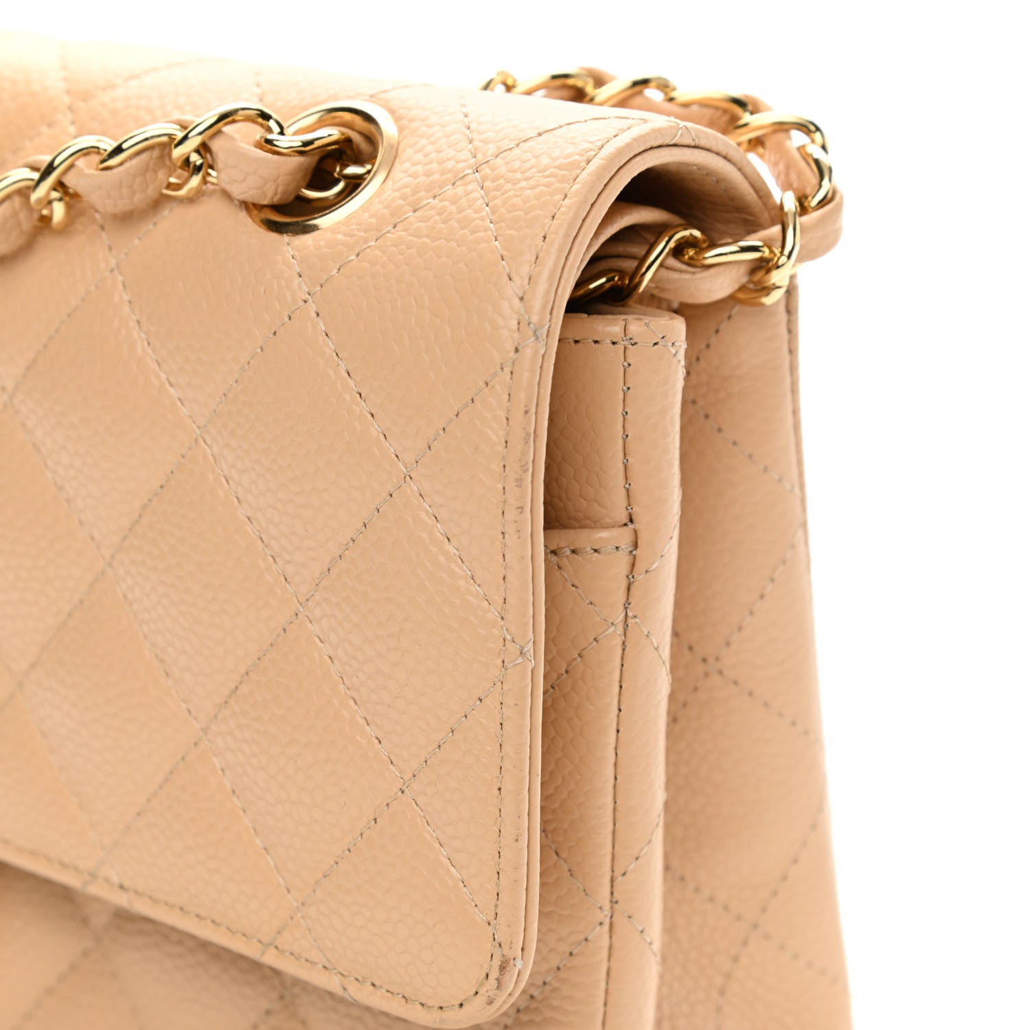 Chanel Caviar Quilted Medium Double Flap Beige 11 of 14