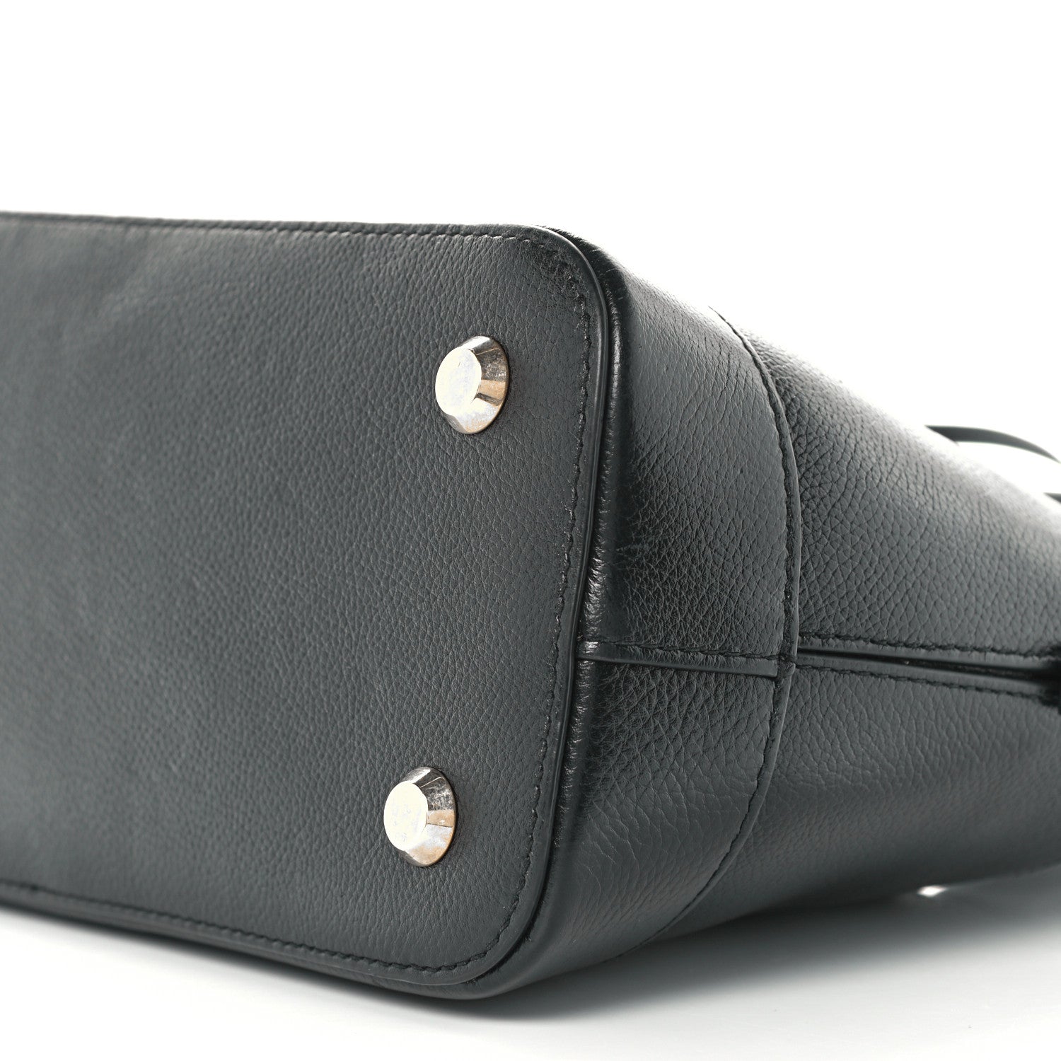 Balenciaga Grained Calfskin Logo S Ville Top Handle Bag Black White 10 of 10
