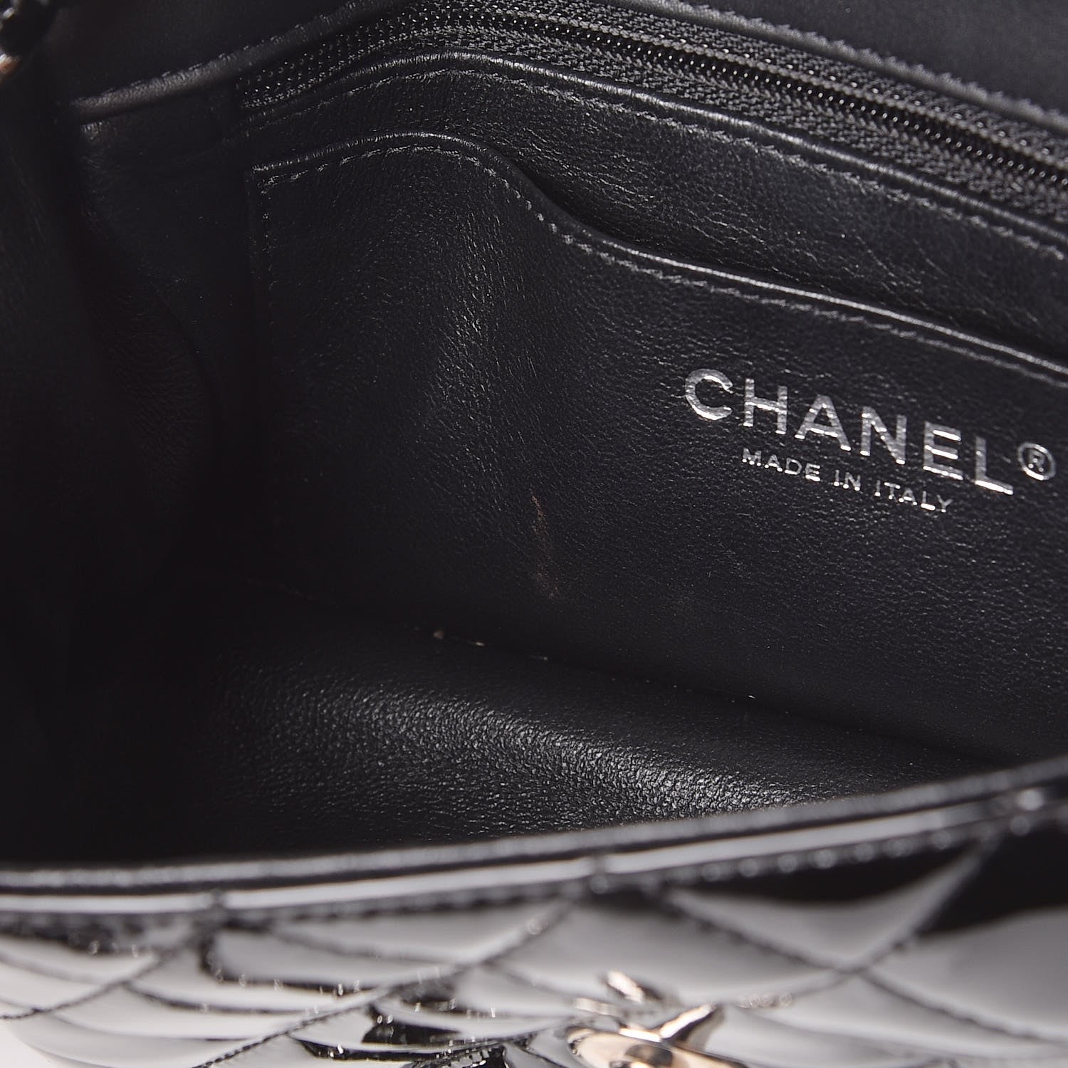 Chanel Patent Calfskin Quilted Mini Rectangular Flap Black 10 of 11