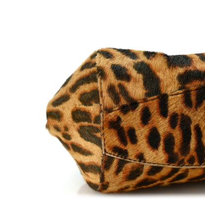 Christian Dior Pony Hair Leopard Print Diva Logo Shoulder Bag Red 9 of 12