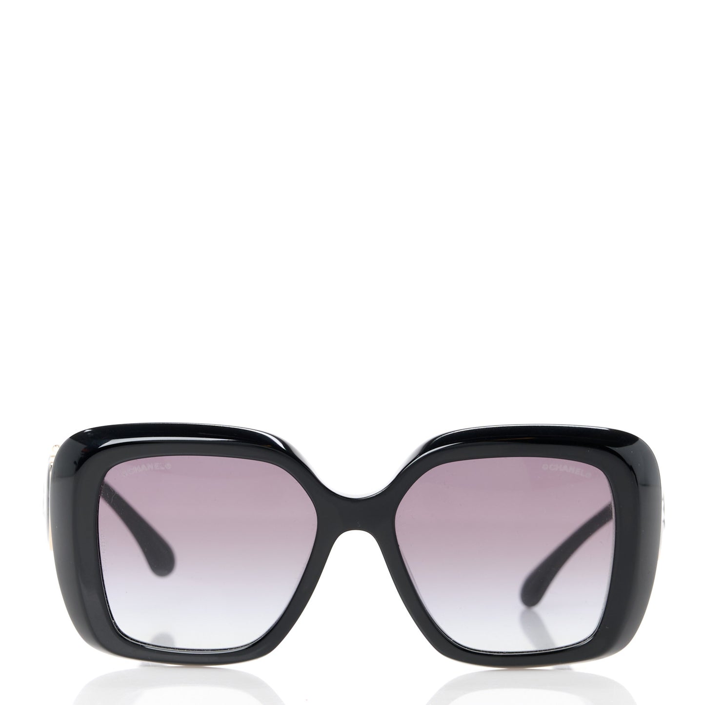 Acetate Enamel Heart Square Sunglasses 5518 Black
