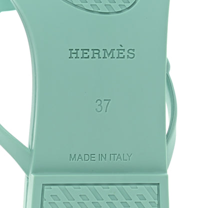 Hermes Rubber Womens Egerie Sandals 37 Vert Embrun 6 of 8