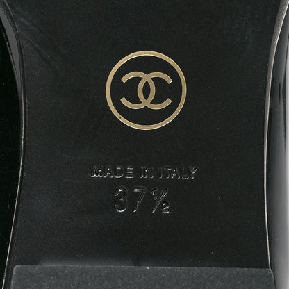 Chanel Patent Calfskin CC Chain Mocassin Loafers 37.5 Black 7 of 7